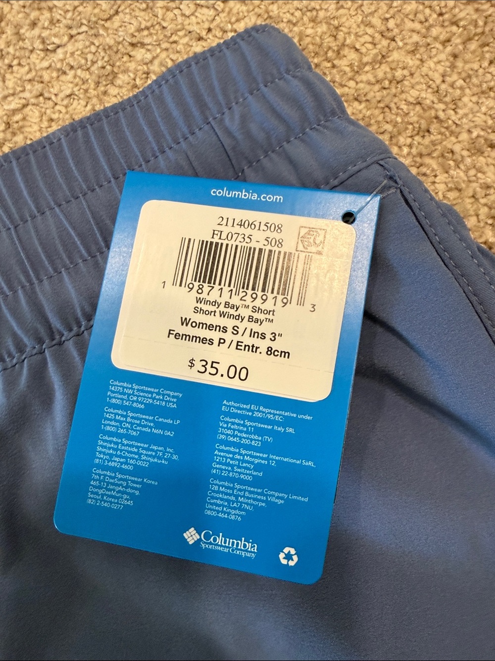 Women’s Size Small Columbia PFG Windy Bay Short Blue - Picture 4 of 5